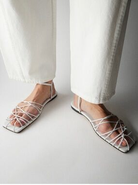 Berneice Kidskin Sandal in Optic White